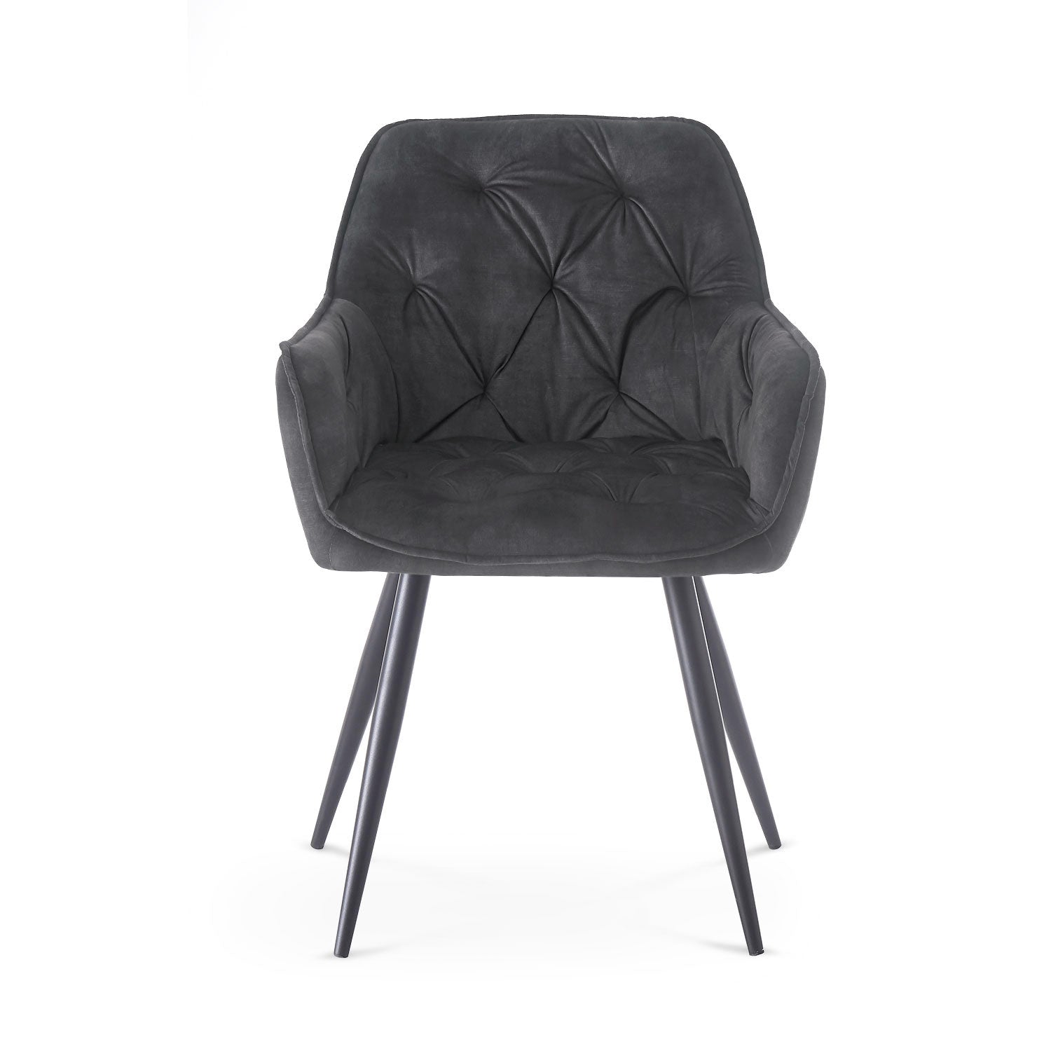 Drehstuhl DIETER 2er Set – Drehbarer Polsterstuhl mit Knopfsteppung & Metallgestell  | B&D home