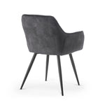 Drehstuhl DIETER 2er Set – Drehbarer Polsterstuhl mit Knopfsteppung & Metallgestell  | B&D home