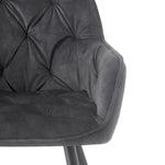 Drehstuhl DIETER 2er Set – Drehbarer Polsterstuhl mit Knopfsteppung & Metallgestell  | B&D home