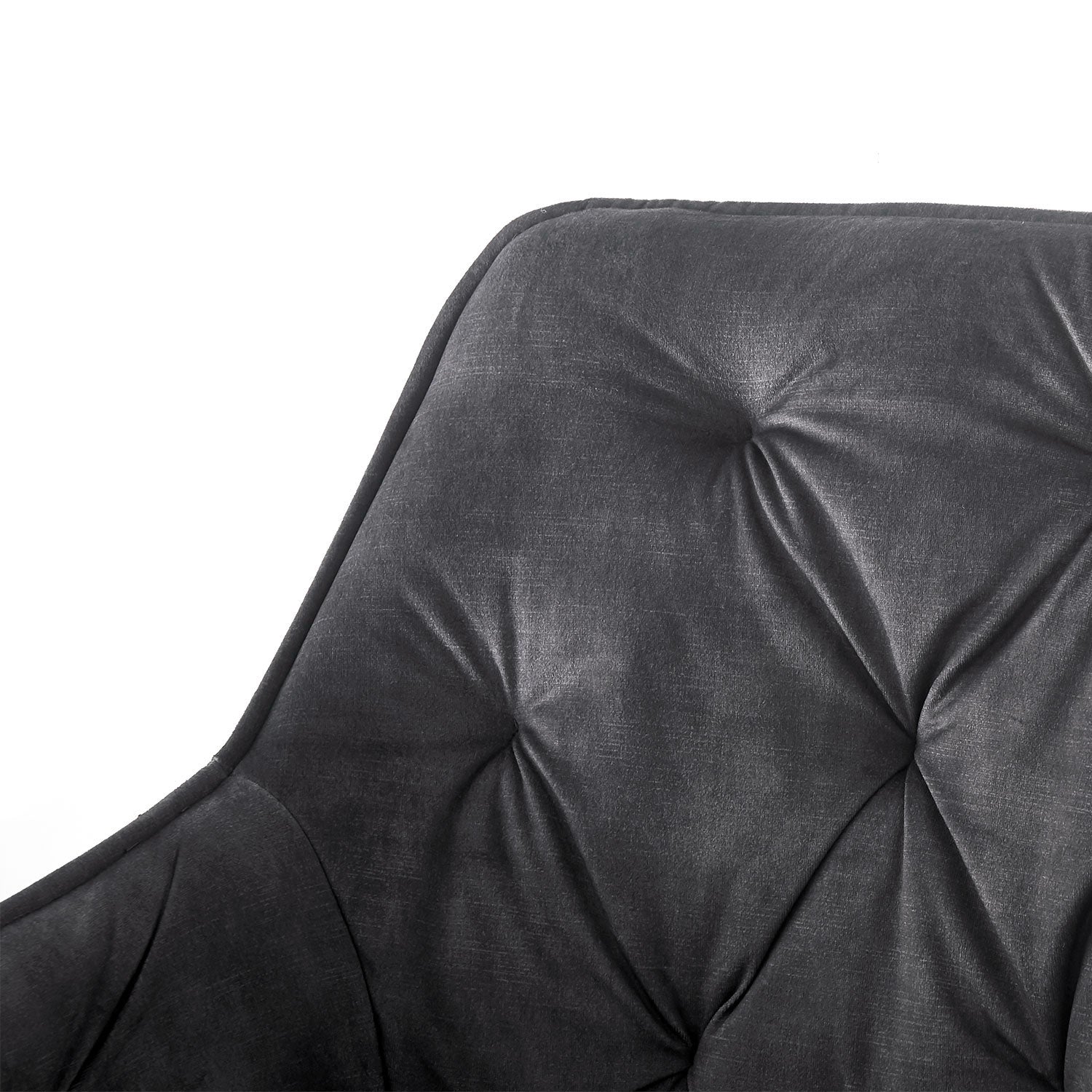 Drehstuhl DIETER 2er Set – Drehbarer Polsterstuhl mit Knopfsteppung & Metallgestell  | B&D home