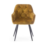 Drehstuhl DIETER 2er Set – Drehbarer Polsterstuhl mit Knopfsteppung & Metallgestell  | B&D home