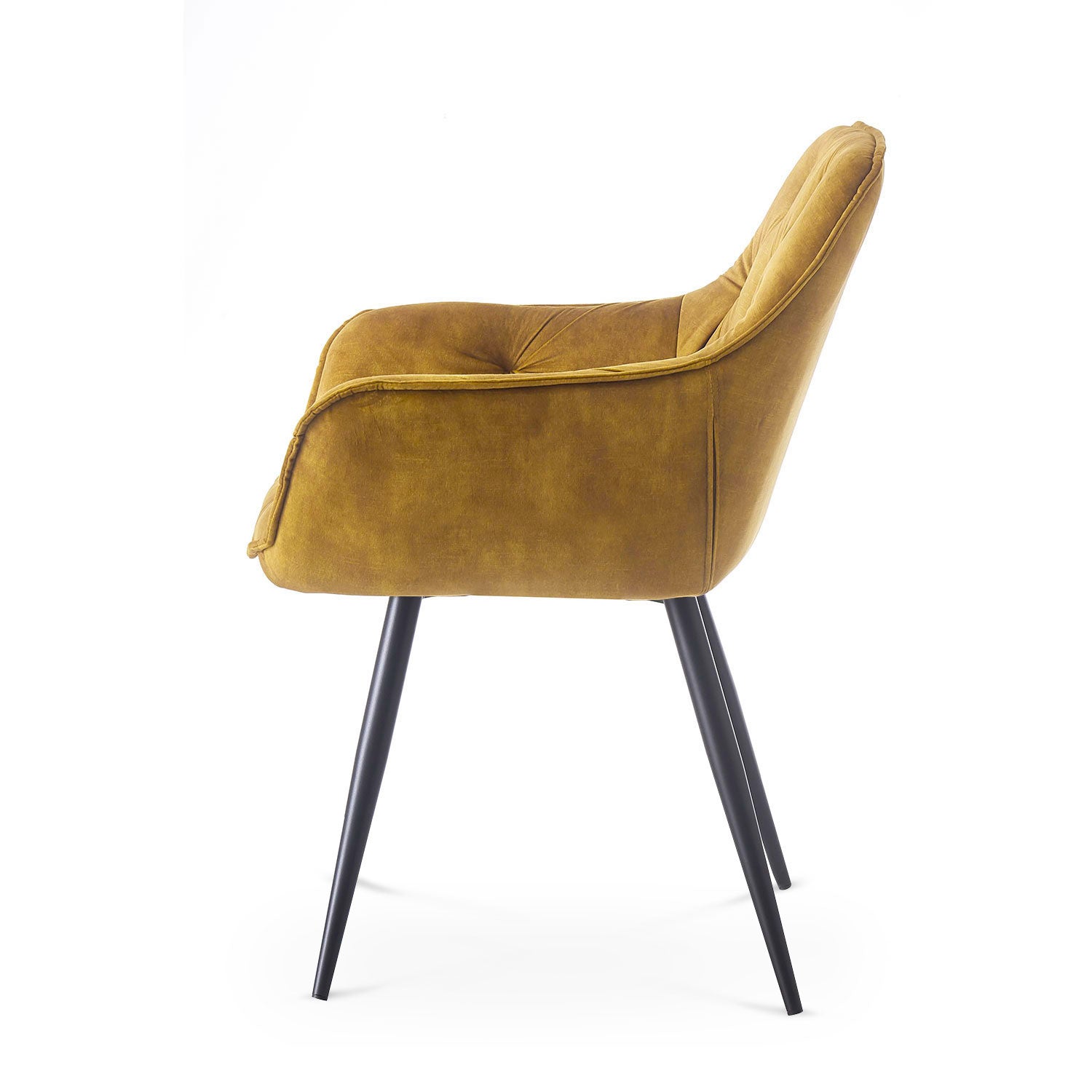 Drehstuhl DIETER 2er Set – Drehbarer Polsterstuhl mit Knopfsteppung & Metallgestell  | B&D home