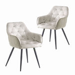 Drehstuhl DIETER 2er Set – Drehbarer Polsterstuhl mit Knopfsteppung & Metallgestell  | B&D home