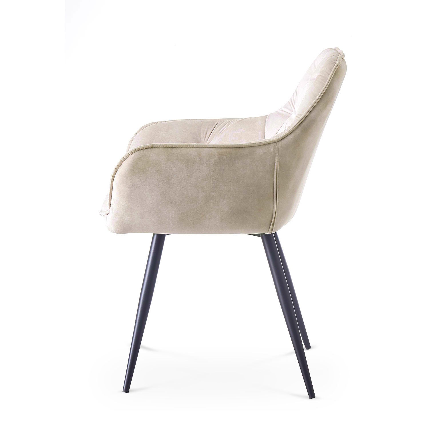 Drehstuhl DIETER 2er Set – Drehbarer Polsterstuhl mit Knopfsteppung & Metallgestell  | B&D home