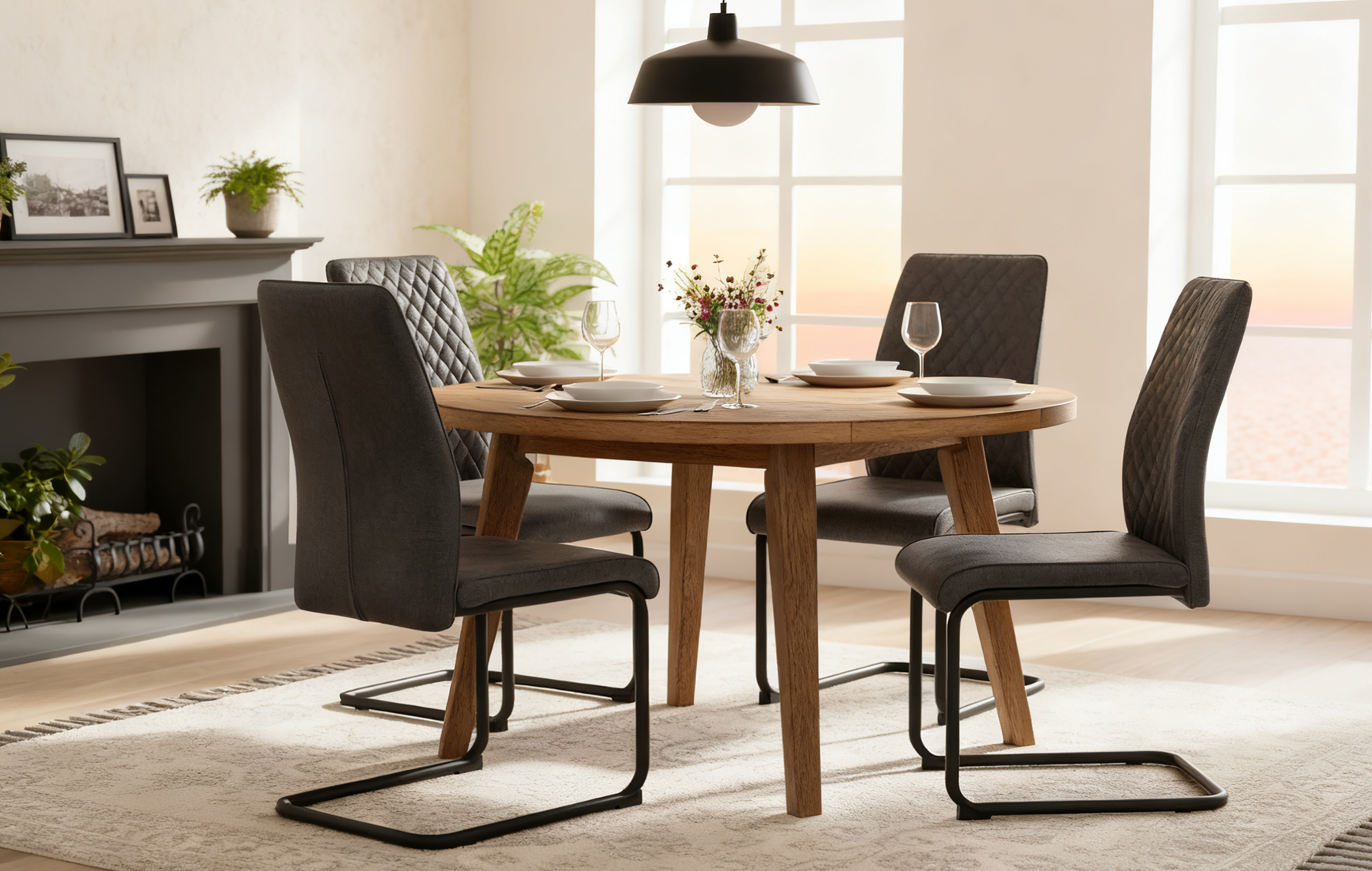 C-Ware Esszimmerstuhl THEO, 4er Set, Anthrazit  (ungeprüfte Retoure)