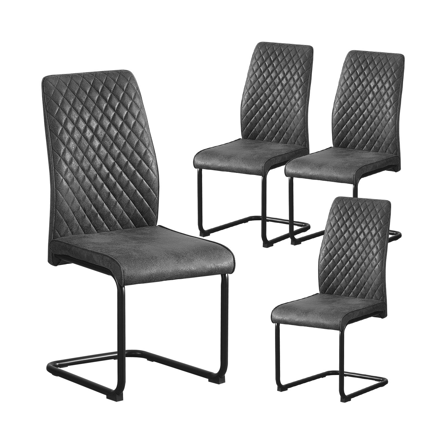 C-Ware Esszimmerstuhl THEO, 4er Set, Anthrazit  (ungeprüfte Retoure)