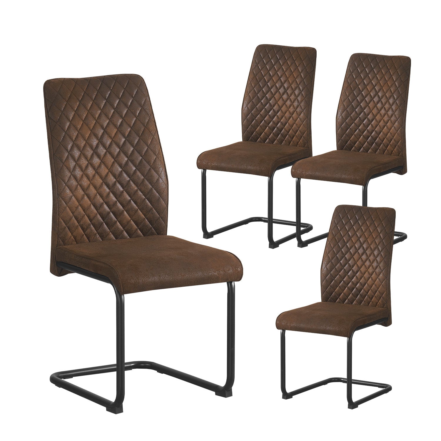 C-Ware Esszimmerstuhl THEO, 4er Set, Braun  (ungeprüfte Retoure)