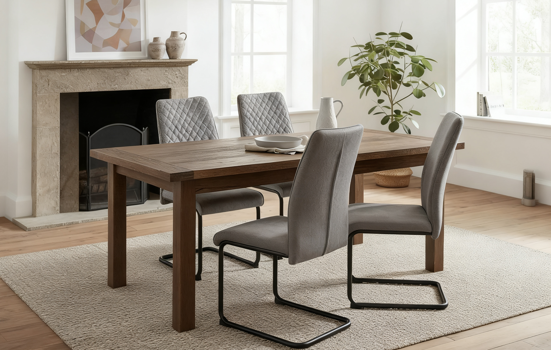 C-Ware Esszimmerstuhl THEO, 2er Set, Grau  (ungeprüfte Retoure)