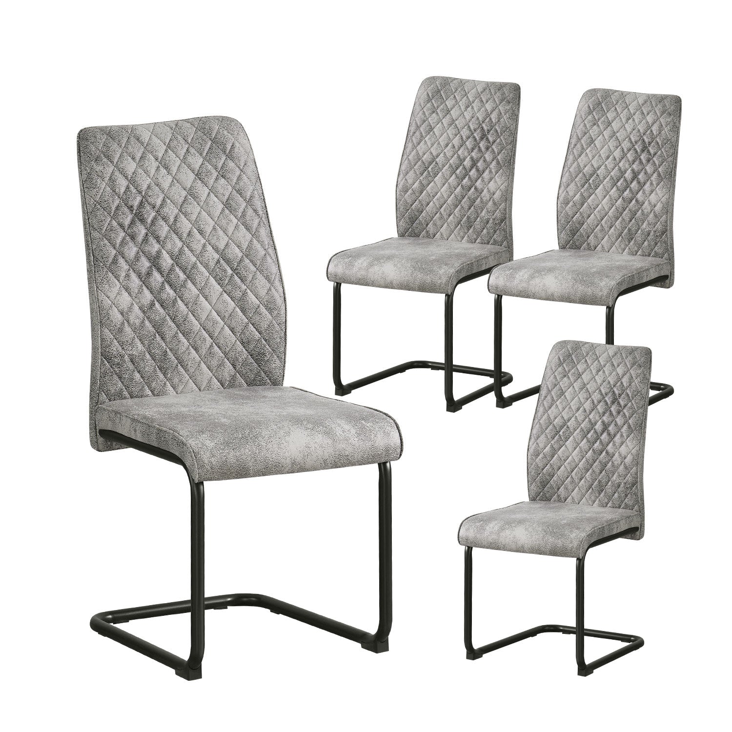 C-Ware Esszimmerstuhl THEO, 4er Set, Grau  (ungeprüfte Retoure)