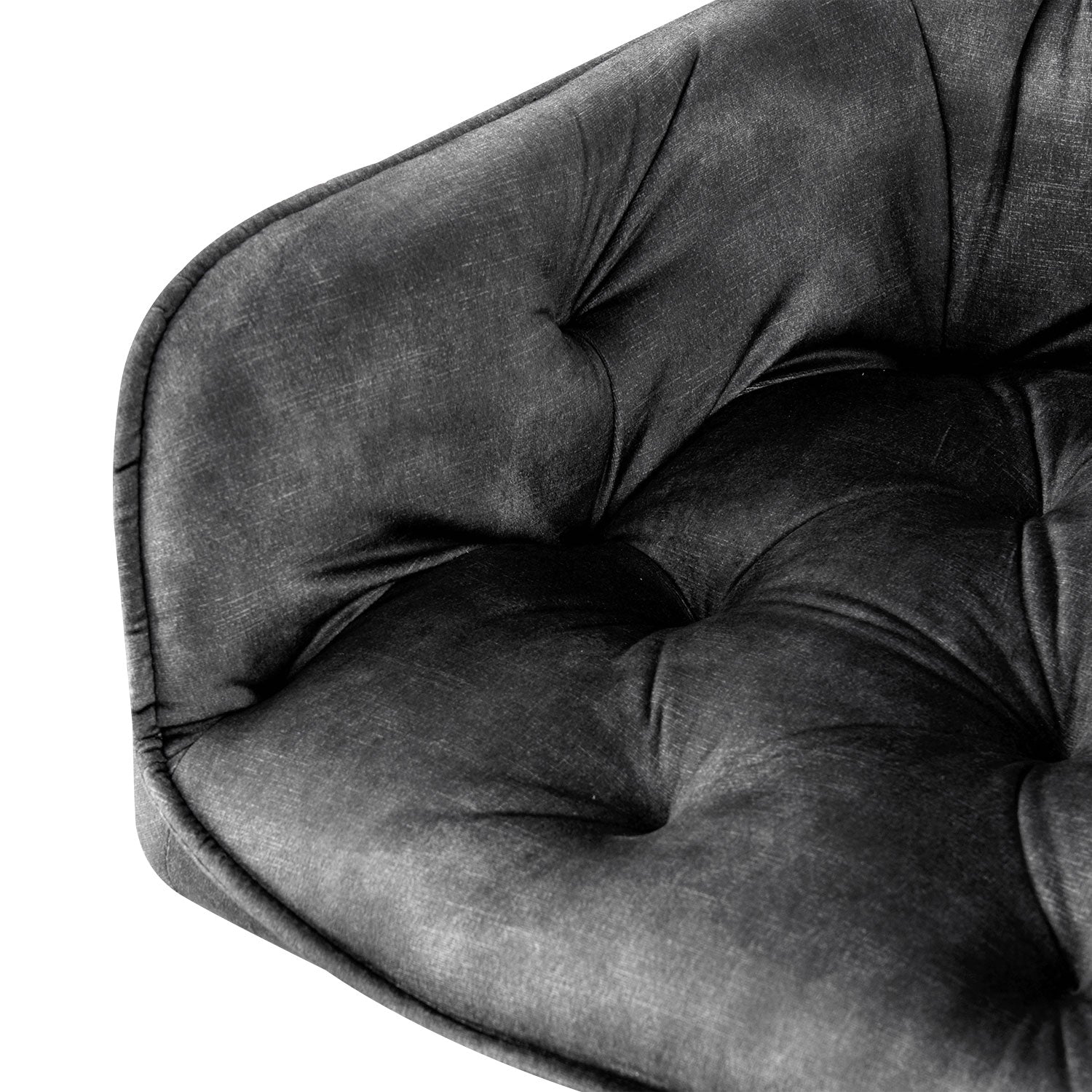 Drehstuhl DIETER 2er Set – Drehbarer Polsterstuhl mit Knopfsteppung & Metallgestell  | B&D home