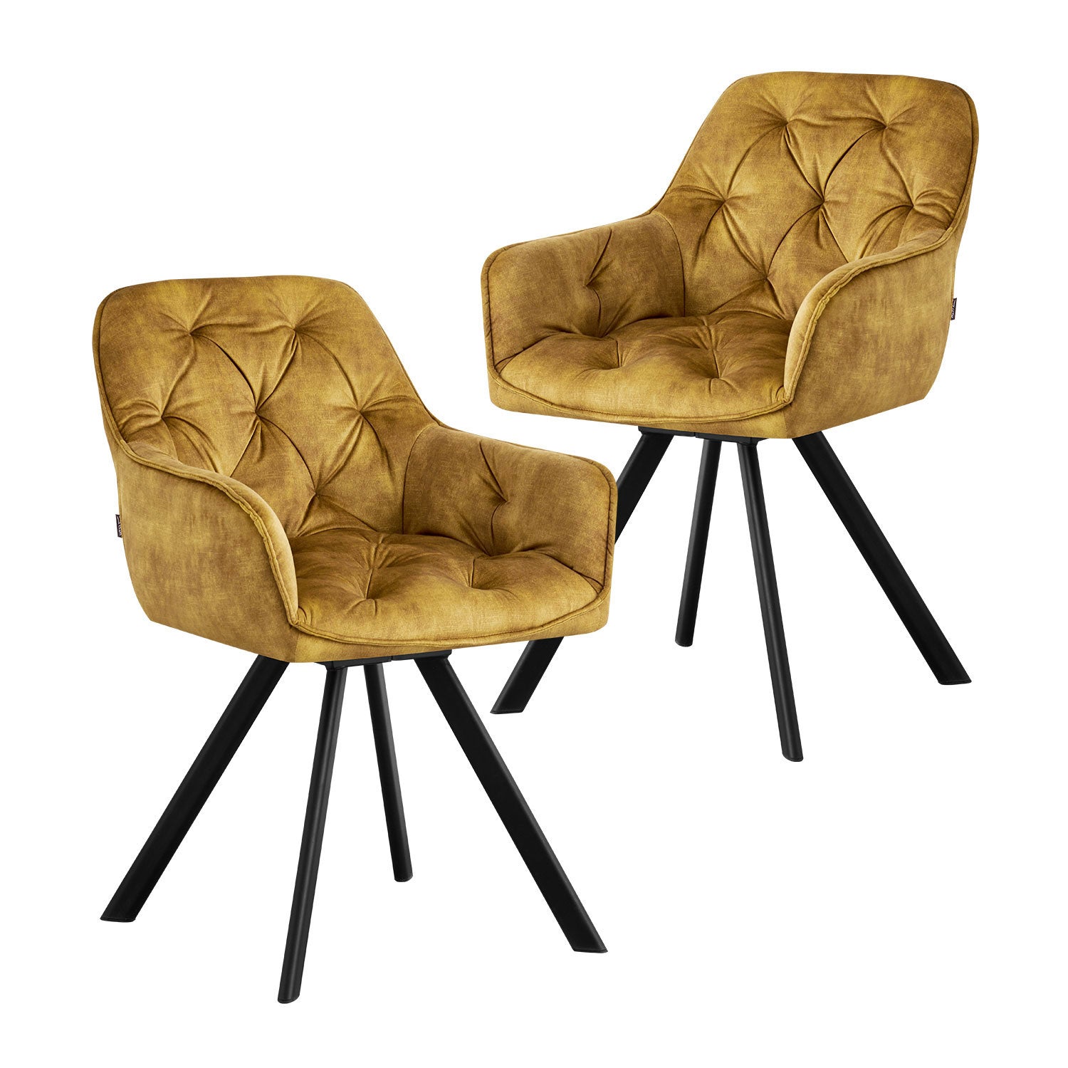 B-Ware Esszimmerstuhl DIETER, 2er Set, drehbar, Gelb