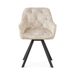 Drehstuhl DIETER 2er Set – Drehbarer Polsterstuhl mit Knopfsteppung & Metallgestell  | B&D home