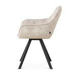 Drehstuhl DIETER 2er Set – Drehbarer Polsterstuhl mit Knopfsteppung & Metallgestell  | B&D home