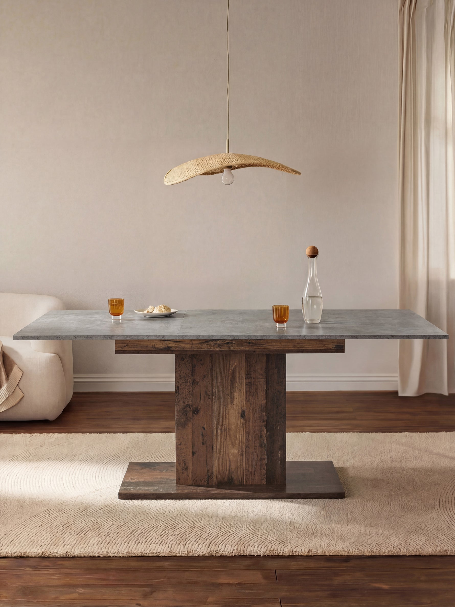 Esstisch MARA – Ausziehbarer Tisch mit & Metallgestell