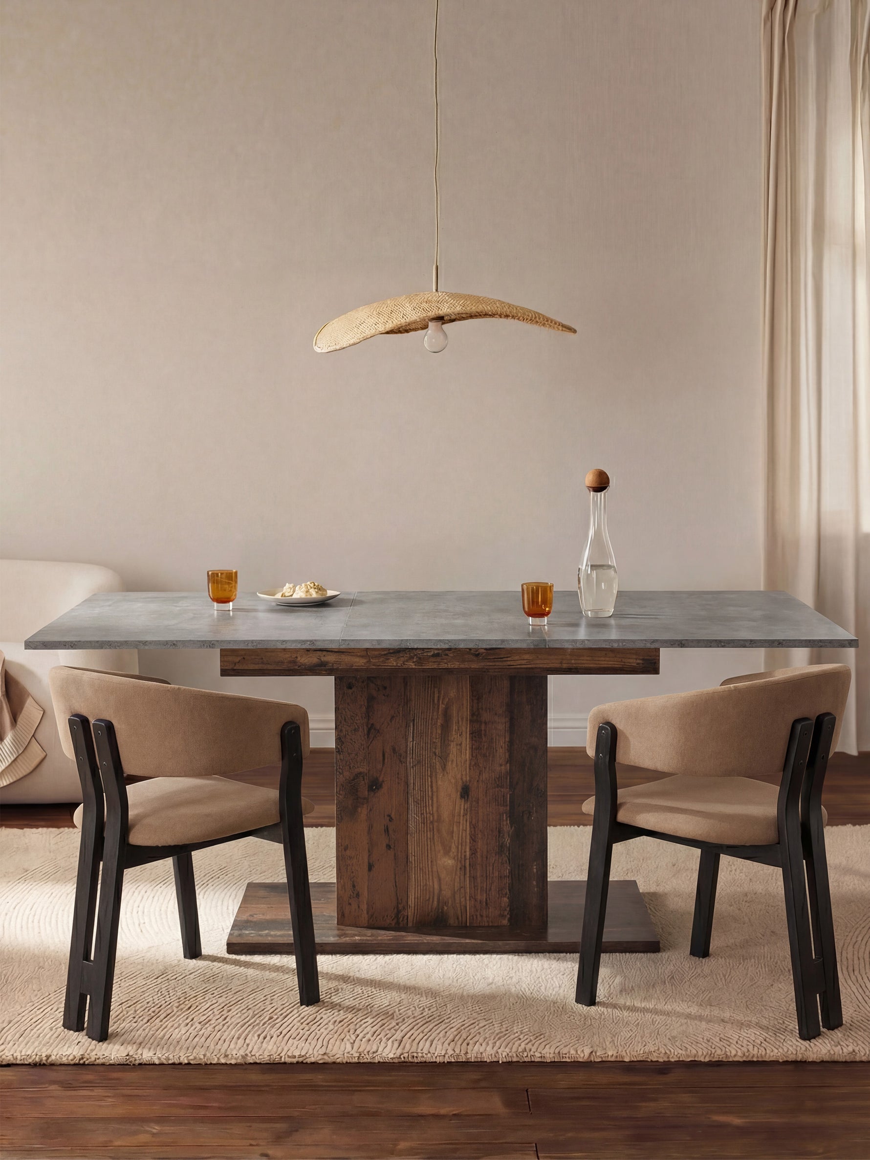 Esstisch MARA – Ausziehbarer Tisch mit & Metallgestell