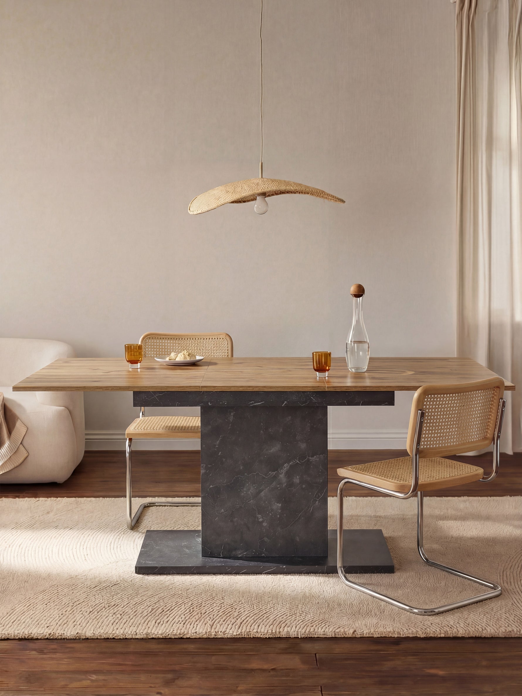 Esstisch MARA – Ausziehbarer Tisch mit & Metallgestell