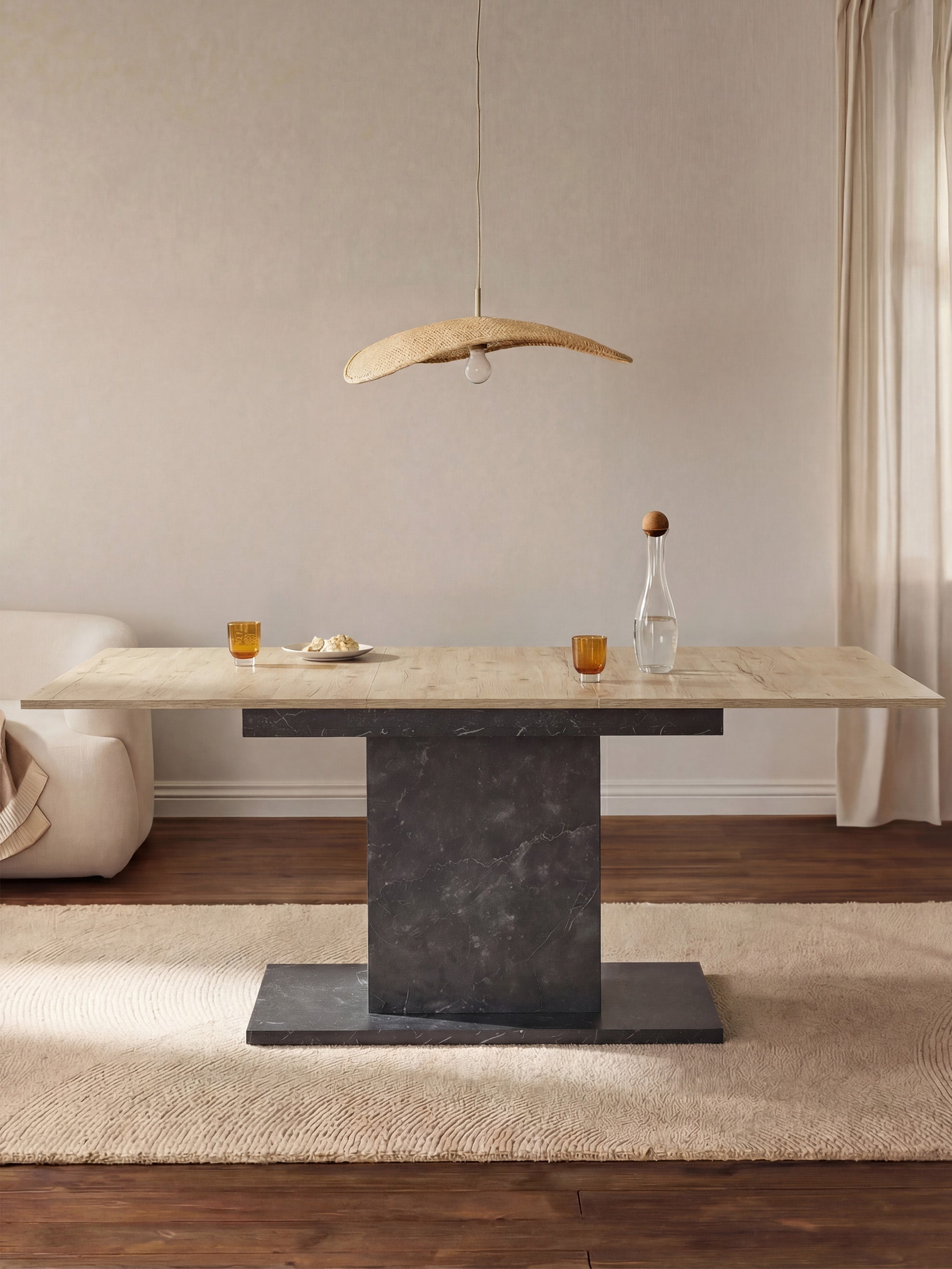 Esstisch MARA – Ausziehbarer Tisch mit & Metallgestell