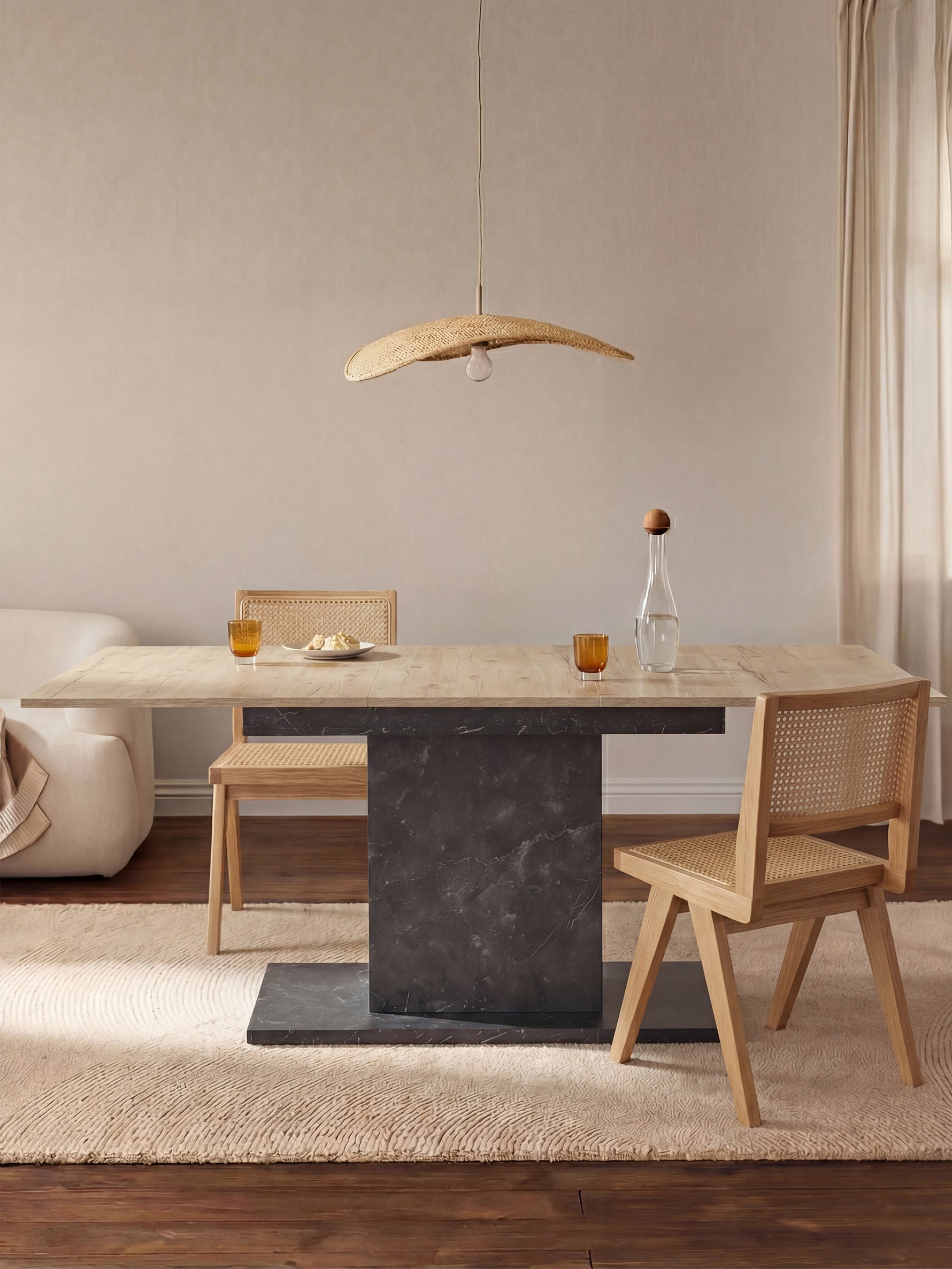 Esstisch MARA – Ausziehbarer Tisch mit & Metallgestell