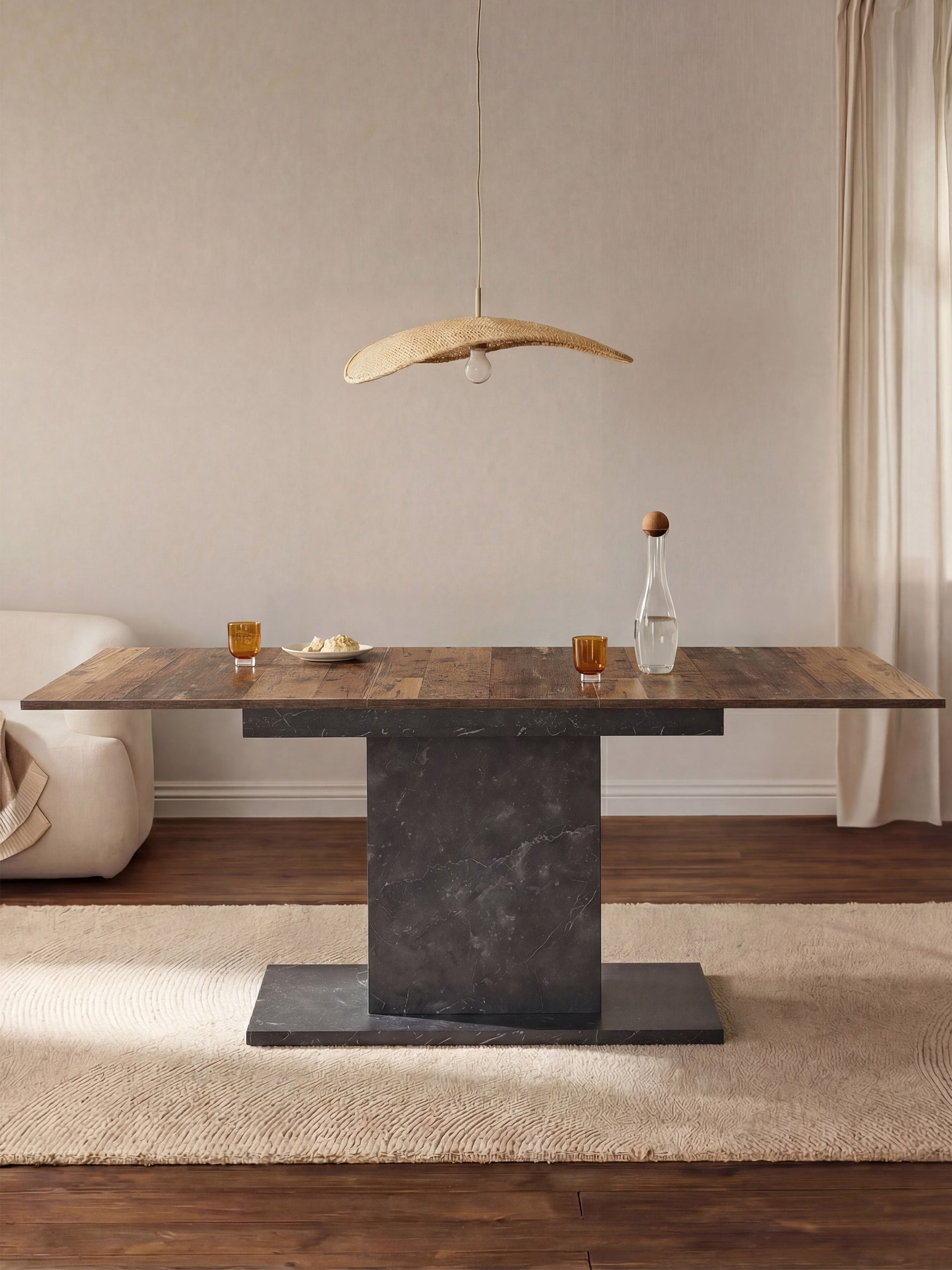 Esstisch MARA – Ausziehbarer Tisch mit & Metallgestell