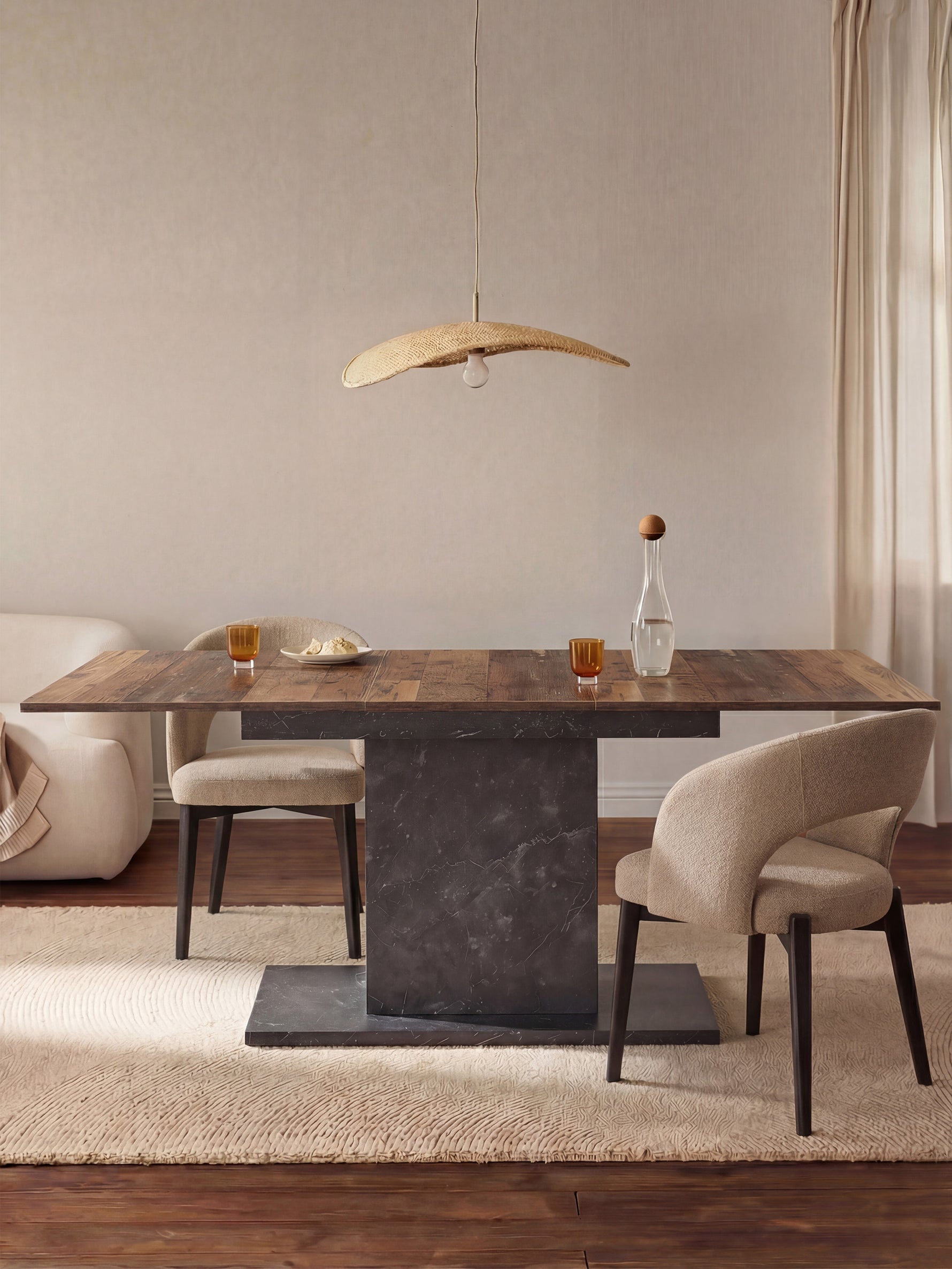 Esstisch MARA – Ausziehbarer Tisch mit & Metallgestell