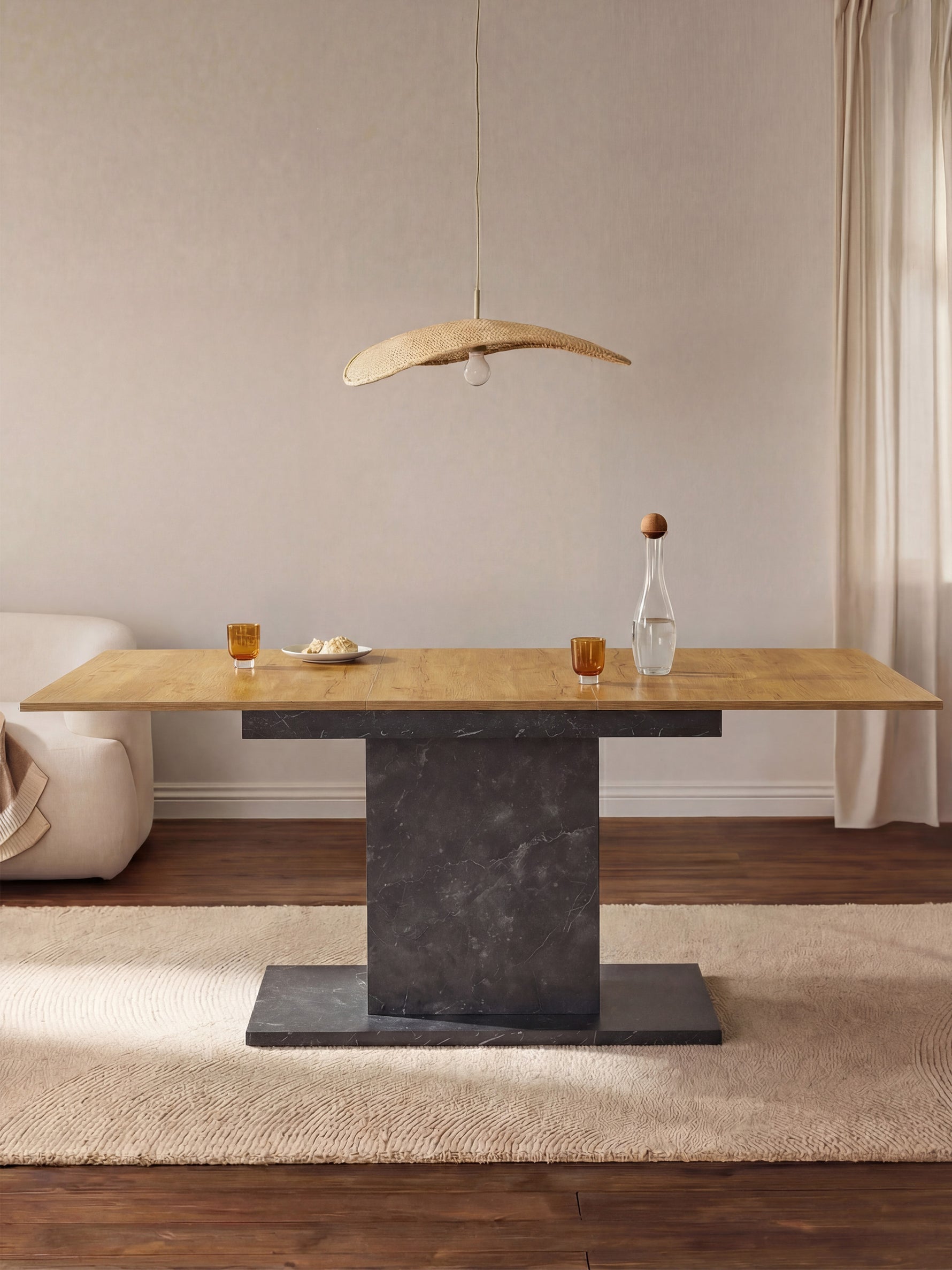 Esstisch MARA – Ausziehbarer Tisch mit & Metallgestell