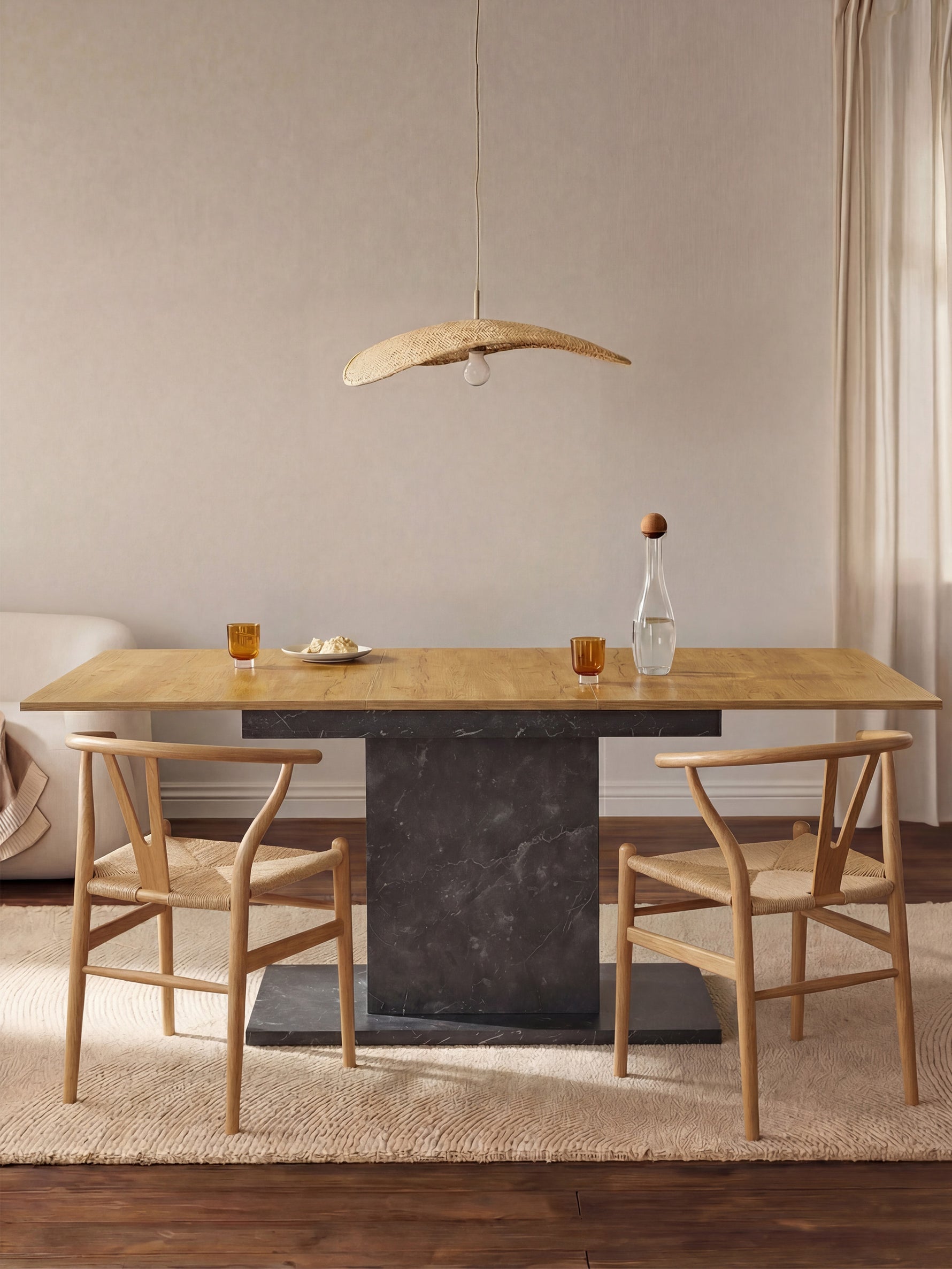 Esstisch MARA – Ausziehbarer Tisch mit & Metallgestell