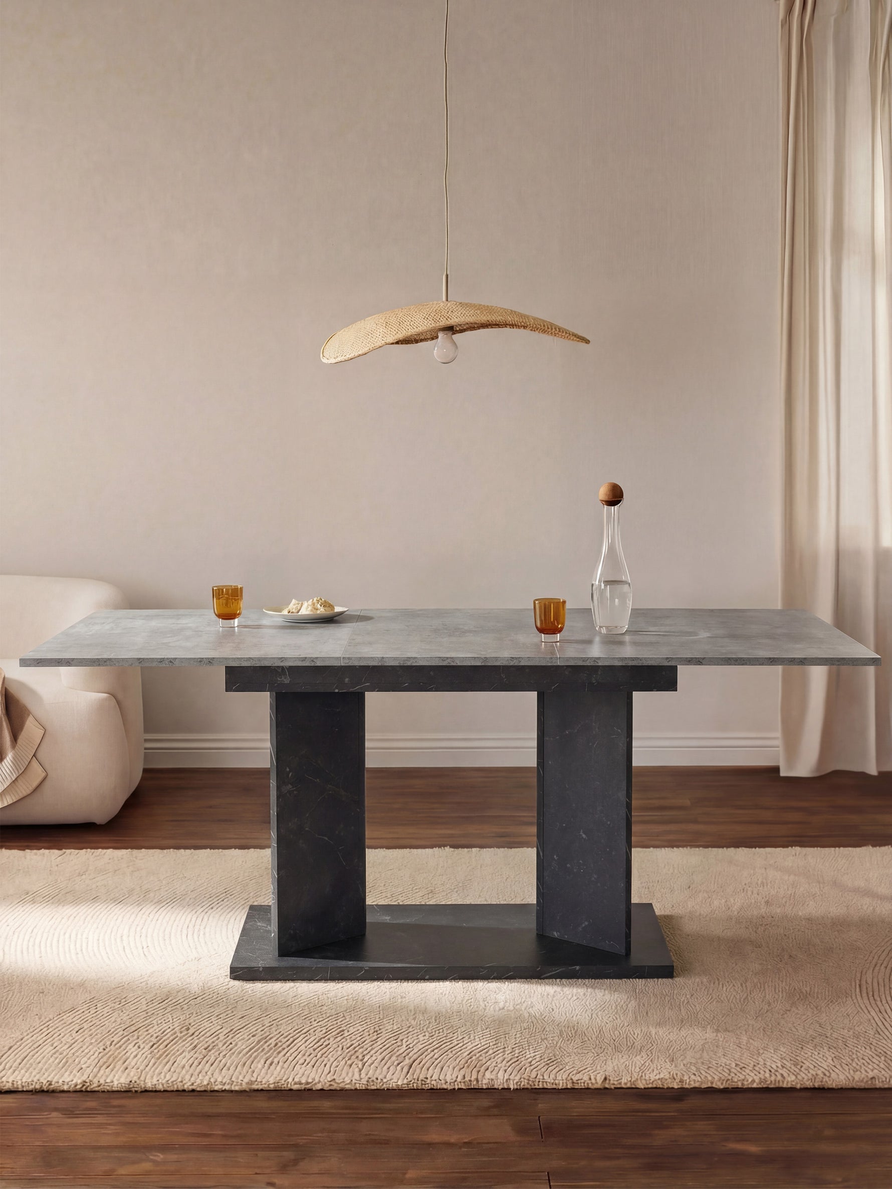 Esstisch MARA – Ausziehbarer Tisch mit & Metallgestell