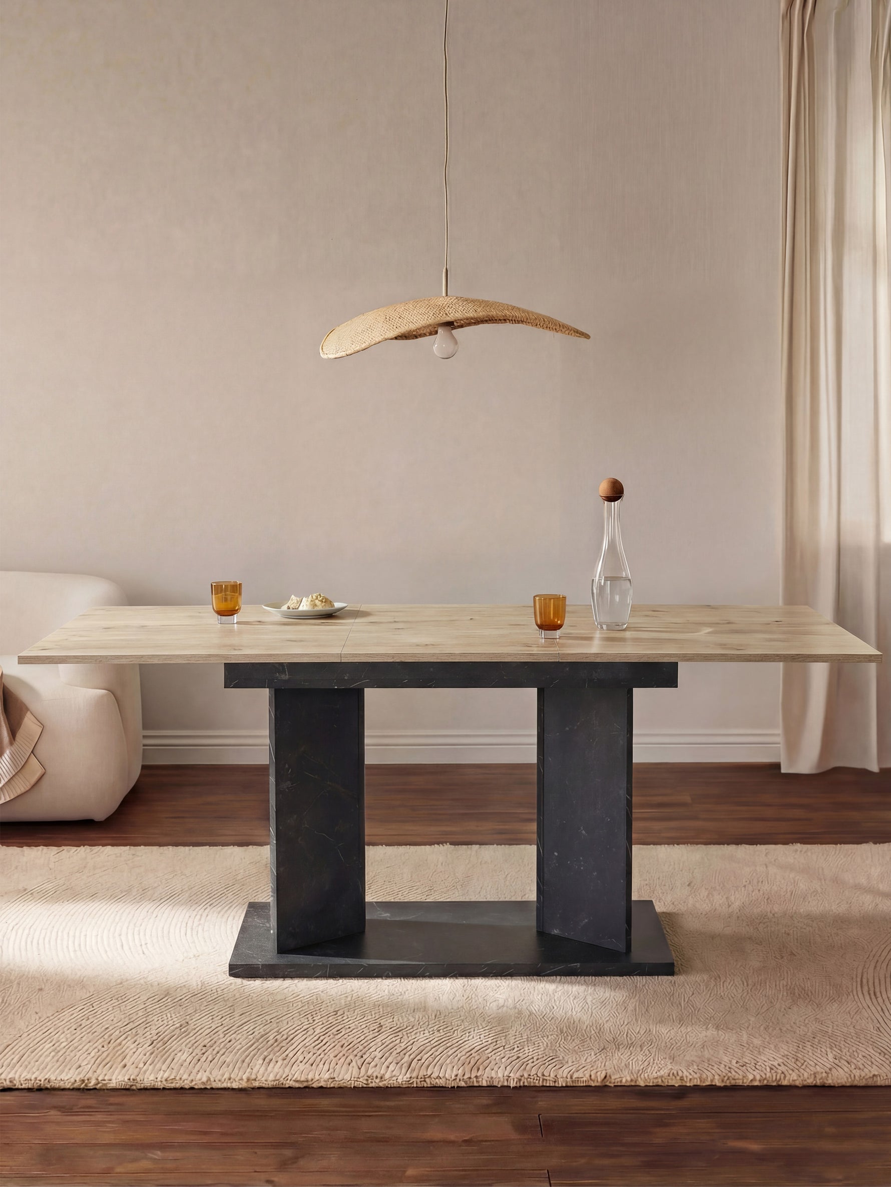 Esstisch MARA – Ausziehbarer Tisch mit & Metallgestell