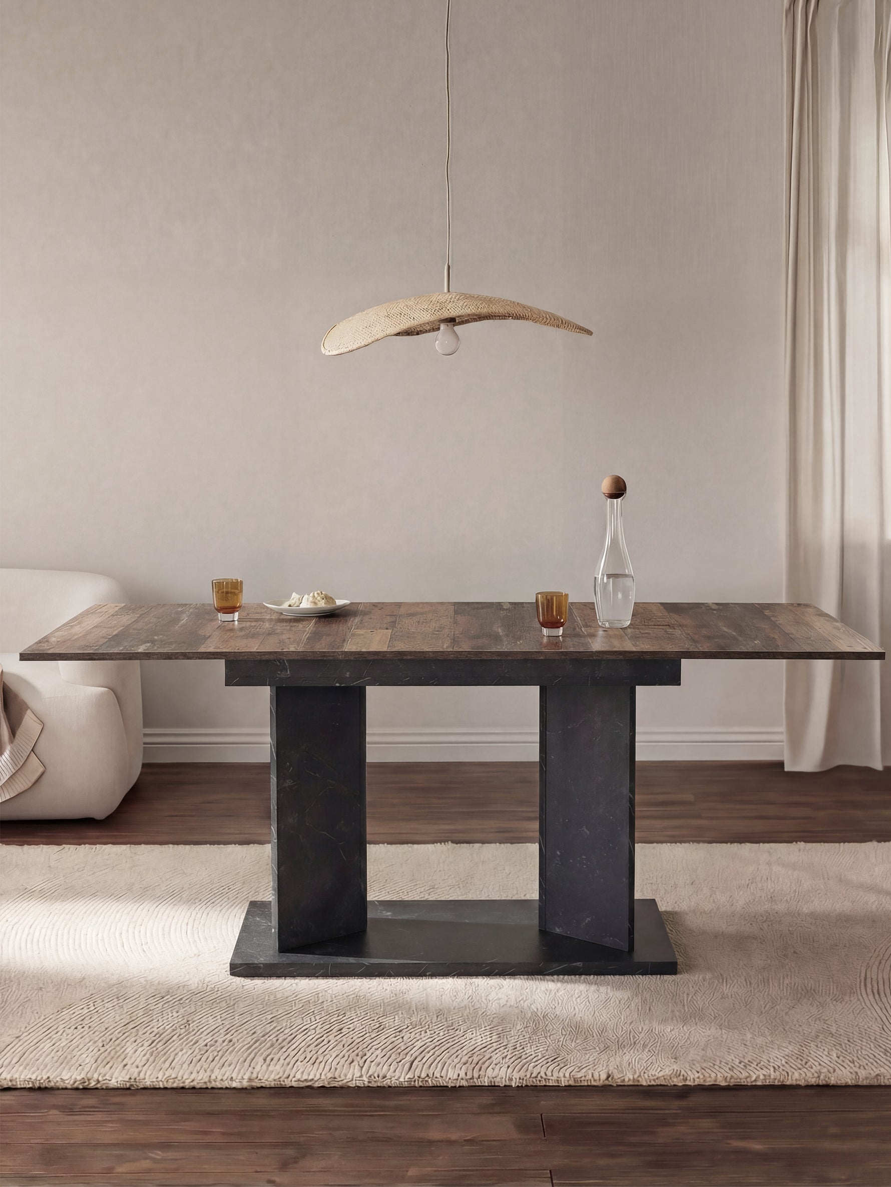 Esstisch MARA – Ausziehbarer Tisch mit & Metallgestell