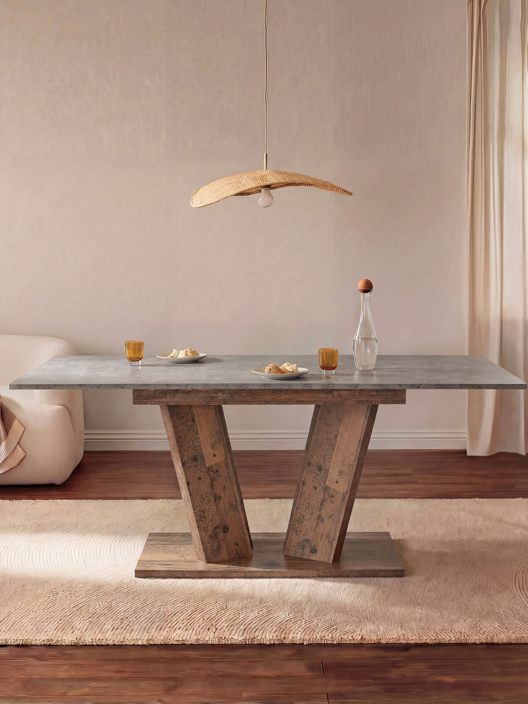 Esstisch MARA – Ausziehbarer Tisch mit & Metallgestell