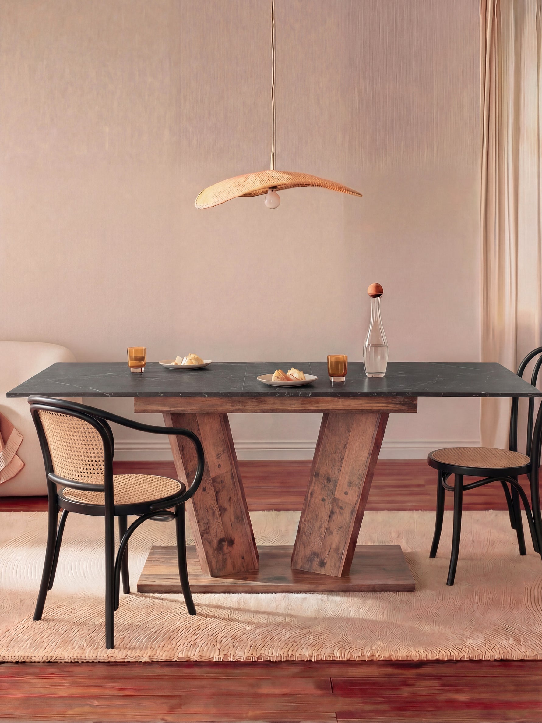 Esstisch MARA – Ausziehbarer Tisch mit & Metallgestell