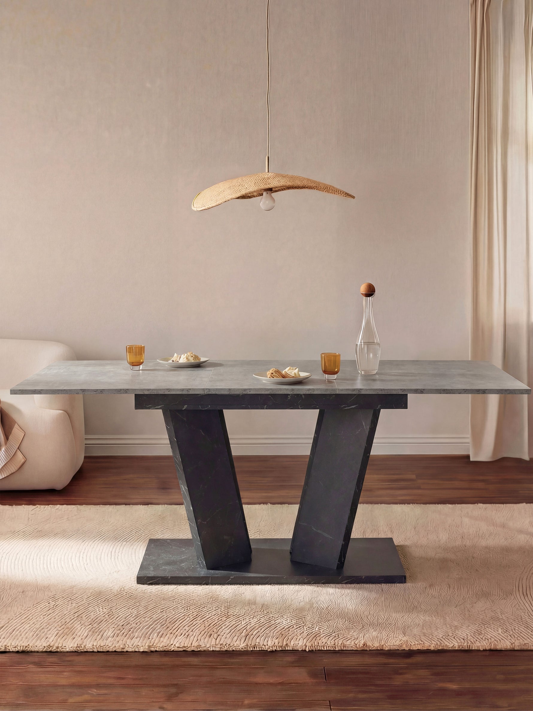 Esstisch MARA – Ausziehbarer Tisch mit & Metallgestell