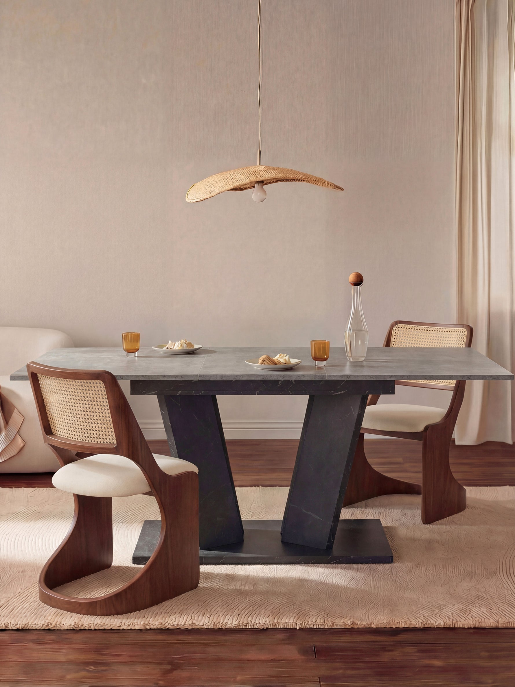 Esstisch MARA – Ausziehbarer Tisch mit & Metallgestell