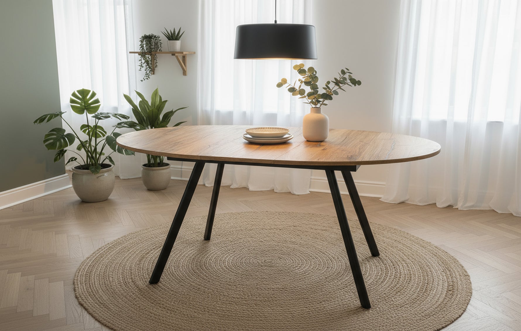 B-Ware Ausziehtisch TILL, Rund, Alteiche