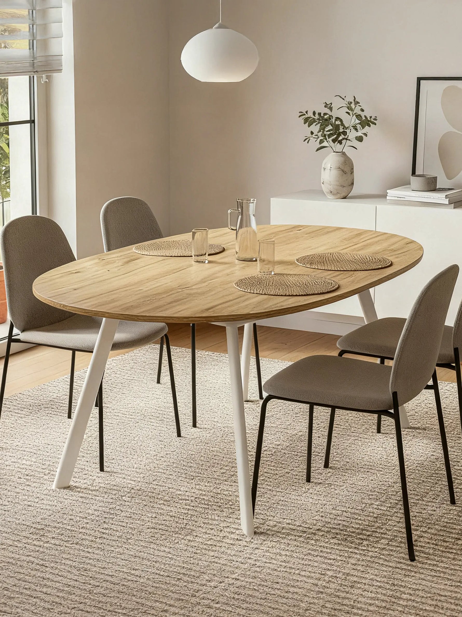 B-Ware Ausziehtisch LIV, Rund, Eiche