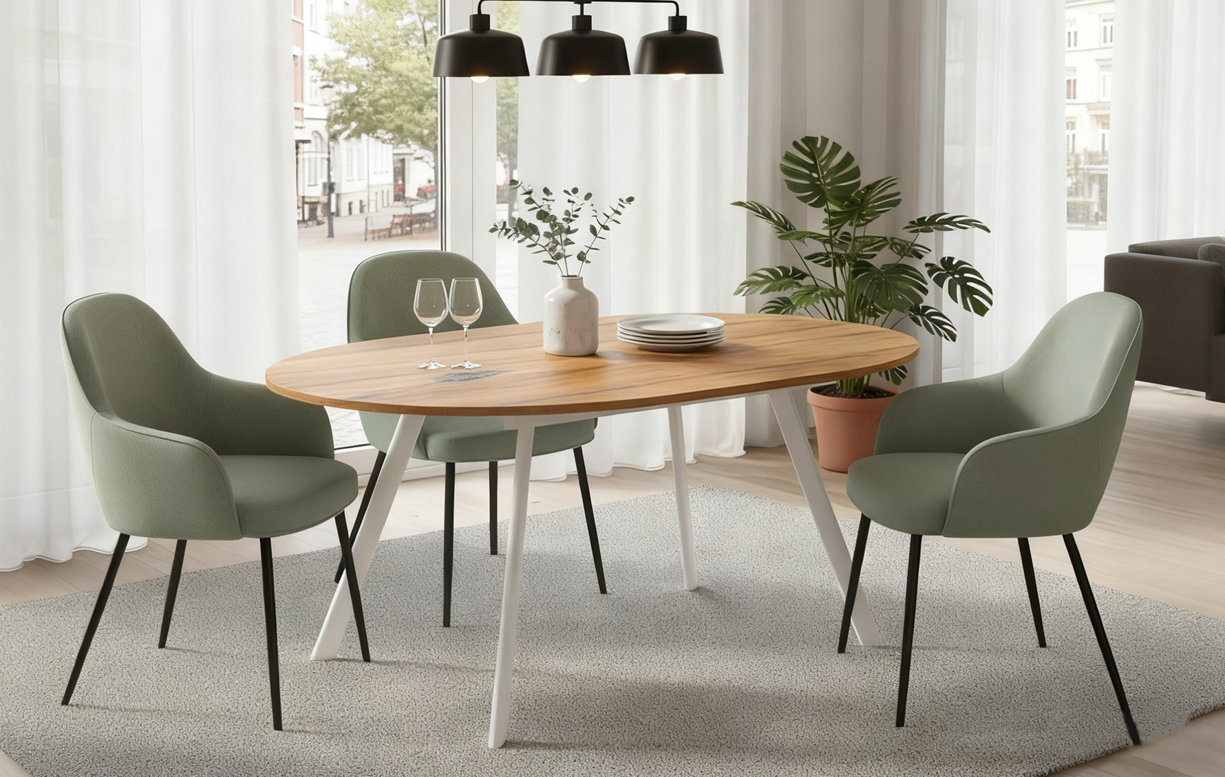 B-Ware Ausziehtisch TILL, Rund, Alteiche