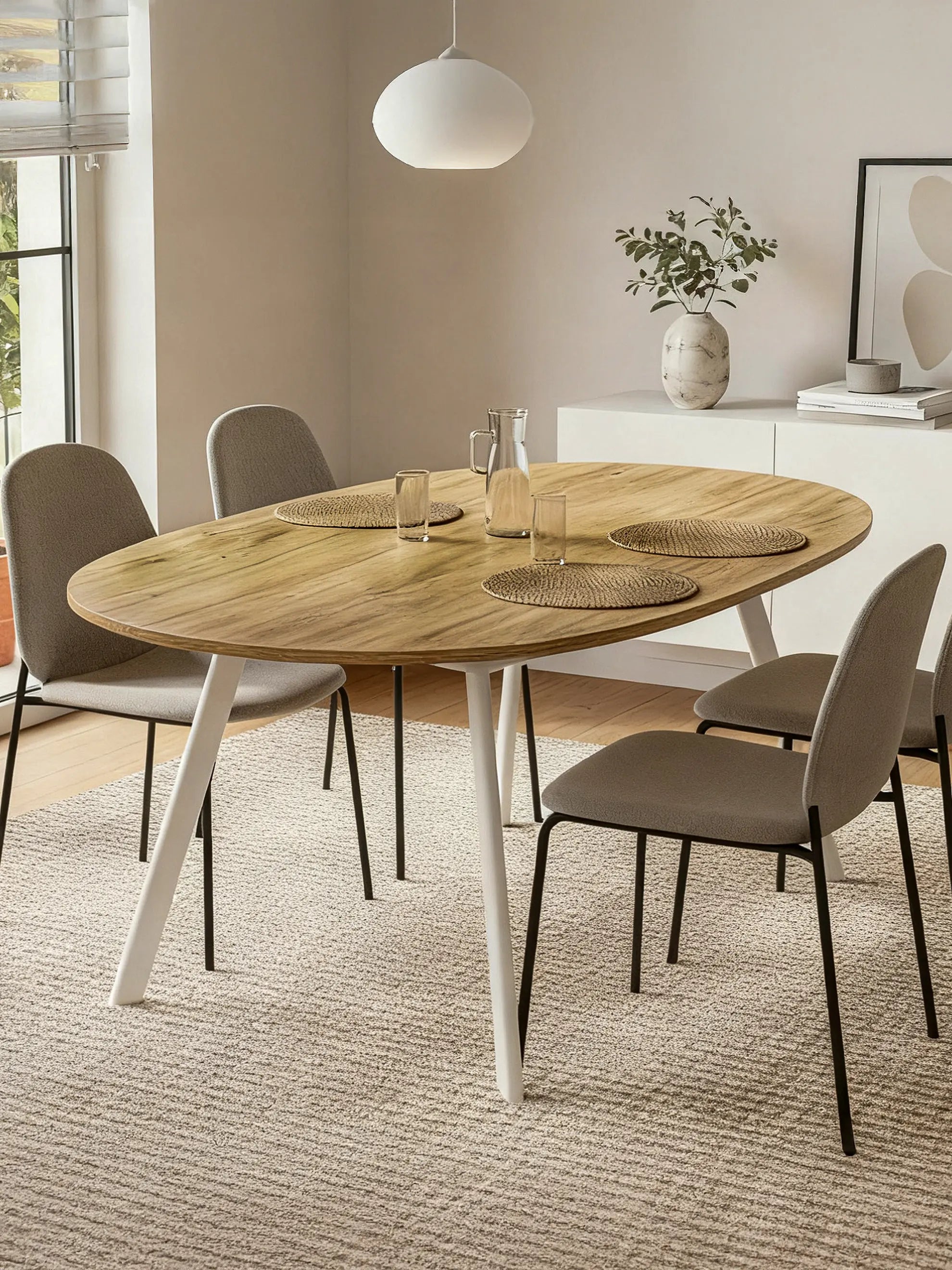 B-Ware Ausziehtisch LIV, Rund, Wildeiche