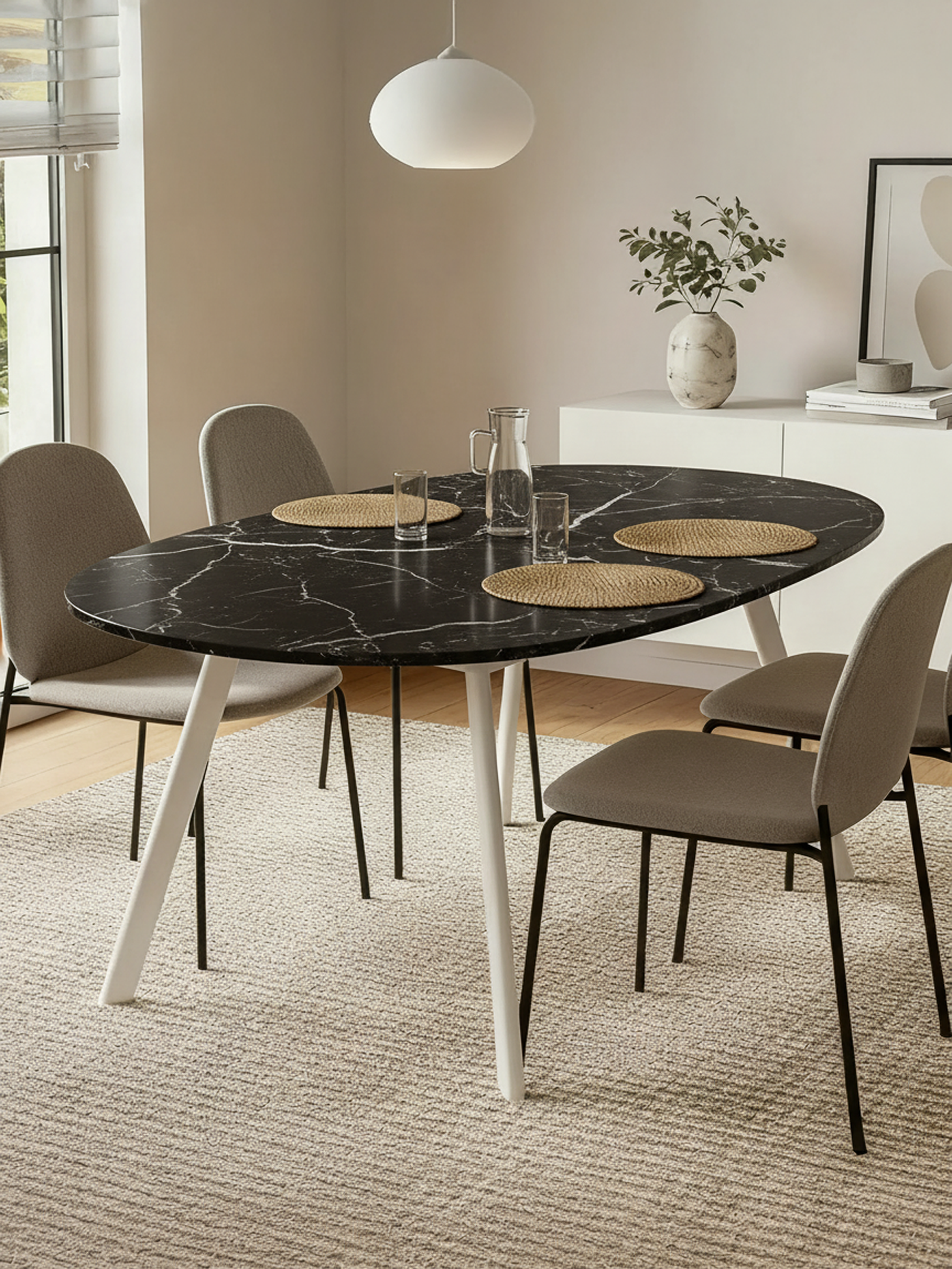 TILL-Runder ausziehbarer Tisch