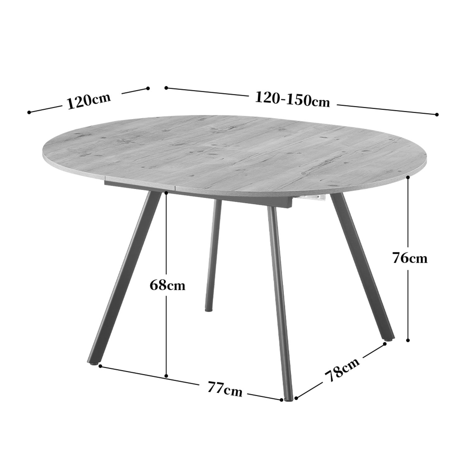 B-Ware Ausziehtisch TILL, Rund, Alteiche
