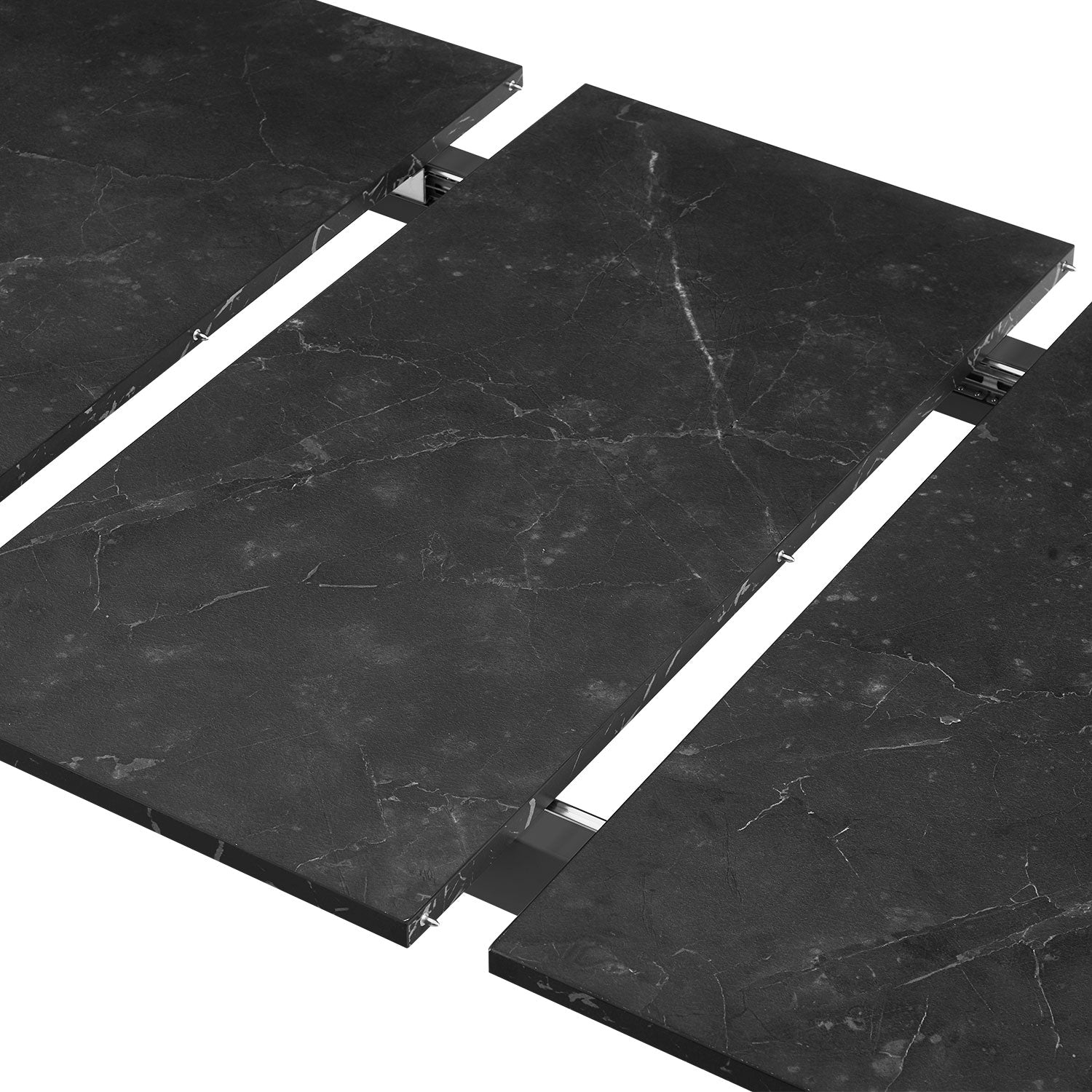 B-Ware Esstisch LIO, 120-160cm Marmor-Schwarz