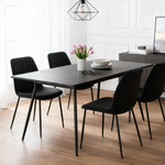 B-Ware Esstisch LIO, 120-160cm Marmor-Schwarz