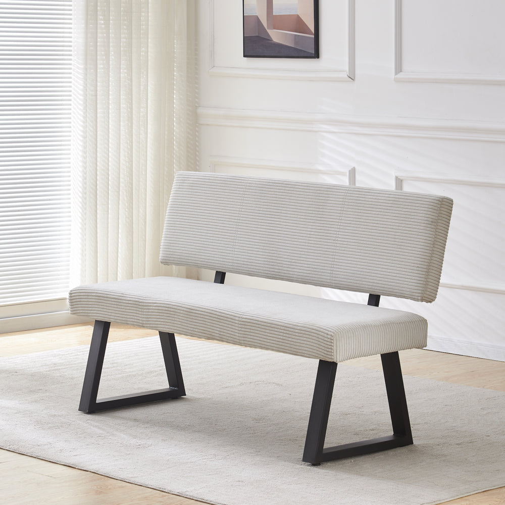 Sitzbank SIGFRID – Esszimmerbank mit Rückenlehne & Metallgestell