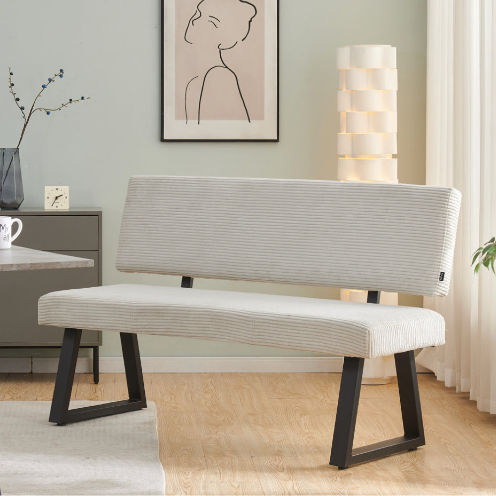 B-Ware Sitzbank SIGFRID, Hellgrau, 140cm – Dubi Möbel