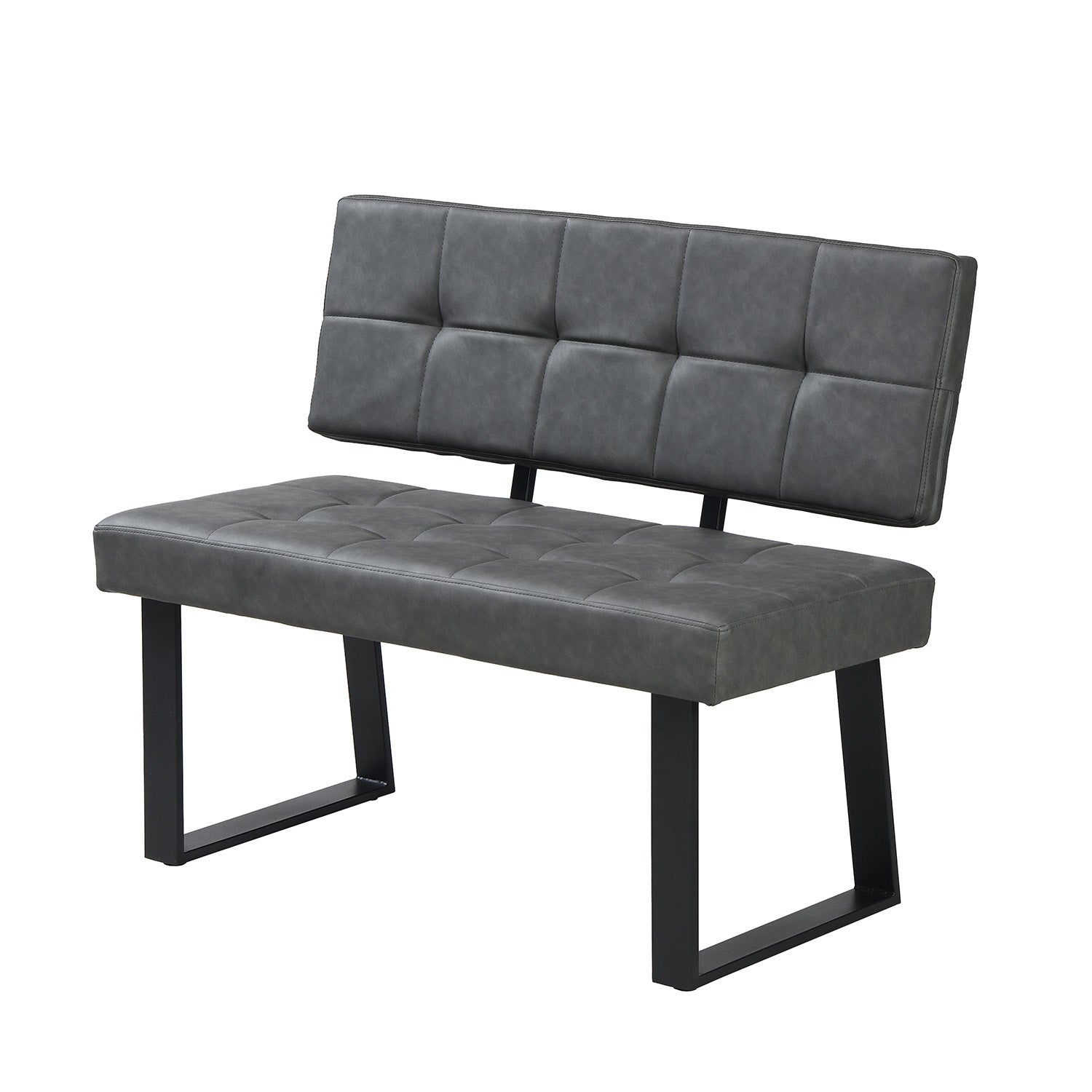 B-Ware Sitzbank SIGFRID, Kunstleder Schwarz, 100cm