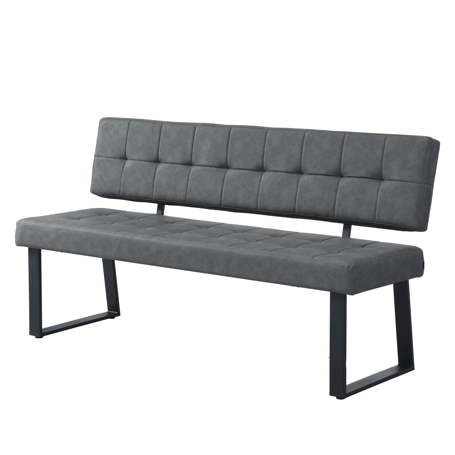 B-Ware Sitzbank SIGFRID, Kunstleder Schwarz, 160cm
