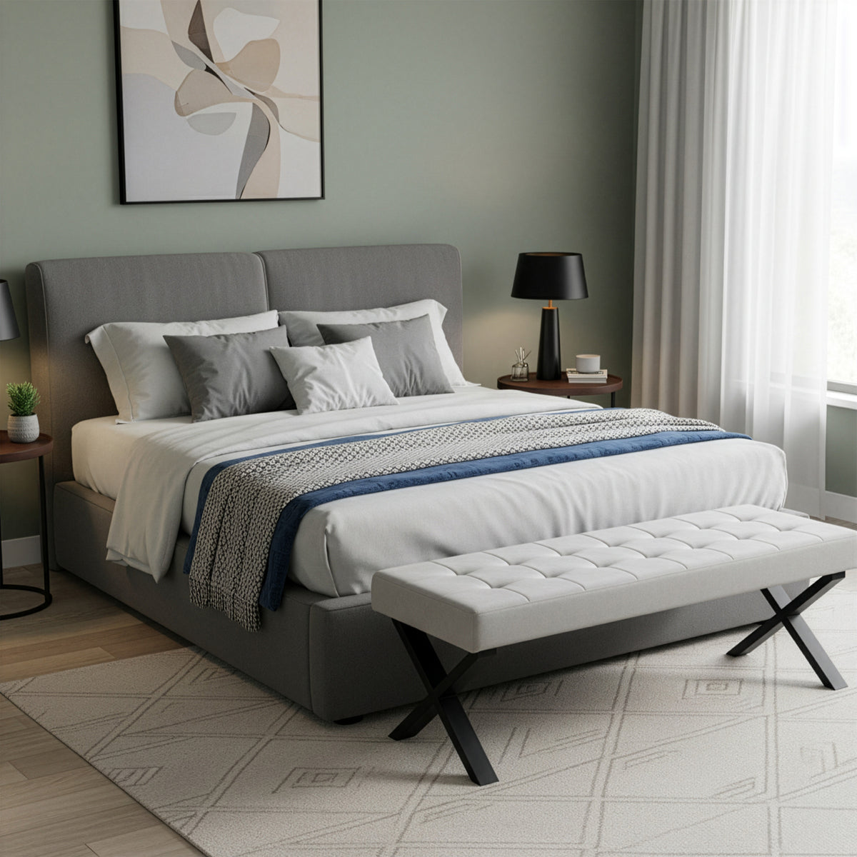 B-Ware Sitzbank DOLCE 140cm Hellgrau – Modern & Praktisch