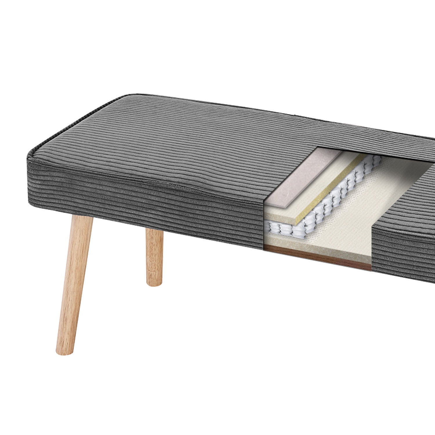 Sitzbank PAUL – Polsterbank mit Rückenlehne & Holzbeinen | B&D home