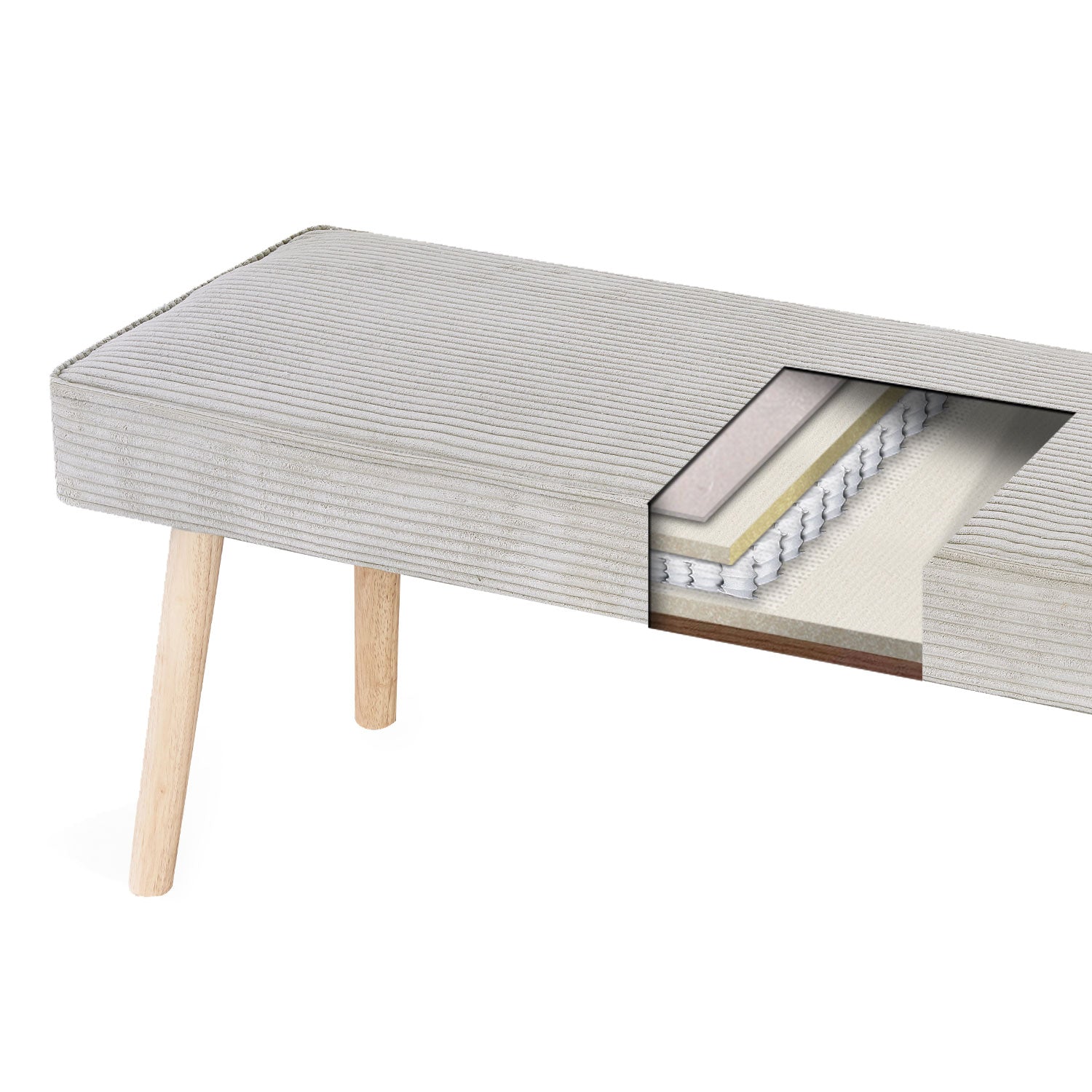 Sitzbank PAUL – Polsterbank mit Rückenlehne & Holzbeinen | B&D home