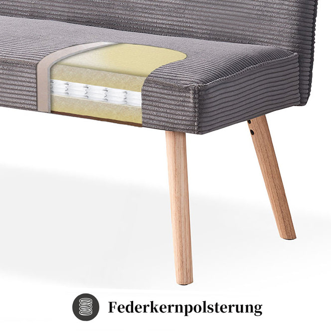 Sitzbank PAUL – Polsterbank mit Rückenlehne & Holzbeinen