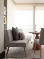 Sitzbank PAUL – Polsterbank mit Rückenlehne & Holzbeinen